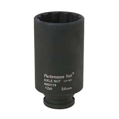 Performance Tool 1/2" Drive 34Mm 12-Point Axle Nut Socket