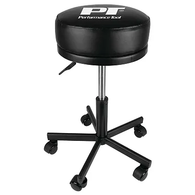 Performance Tool Extra-Thick Big Top Adjustable Pneumatic Rolling Shop Stool