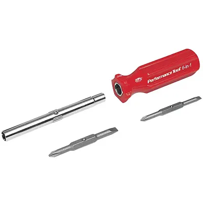 Performance Tool 6-In-1 Quick Change Screwdriver With Hex Torque Handle