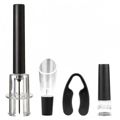 Brentwood Air Pump Wine Bottle Opener with Foil Cutter, Vacuum Stopper, Aerator