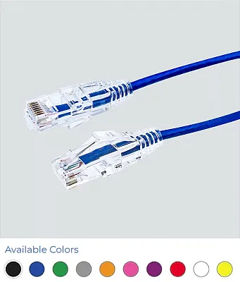 Wavenet 6E04UMSLIMBK-PC-6IN Patch Cord Cat6 Slim Cord 0.5" Black