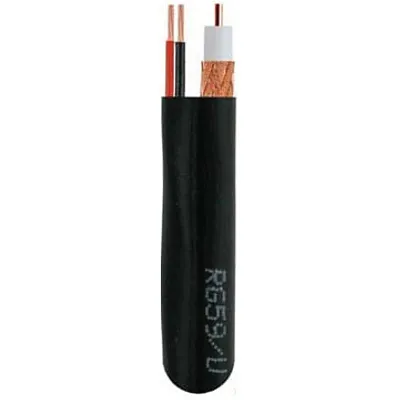 Wavenet RG59-18-2-SIAMESE-1K 1000 Ft 5G59 18-2 Siamese Cable Black