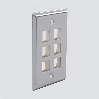 Wavenet SSFP-06P 6 Port Single Gang Stainless Plate
