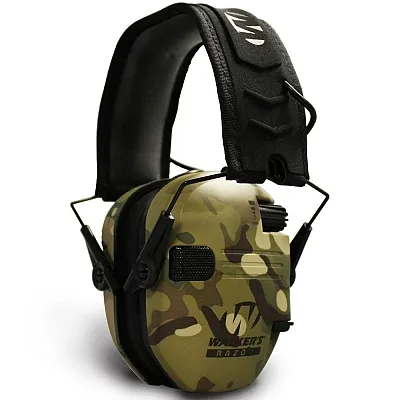 Walkers Game Ear GWP-RSEM-MCC Razor Slim Electronic Muff Multicamo Tan