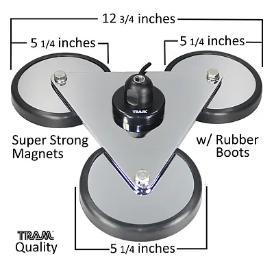 Tram 270 270 Super-Strong 12-3/4 In. Tri-Magnet Cb Antenna Mount With 5-In. Magn