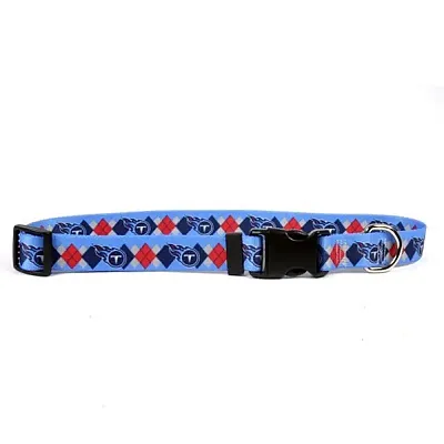 Little Earth Productions Tennessee Titans Argyle Nylon Collar - Small