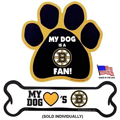 All Star Dogs Boston Bruins Car Magnets - Bone