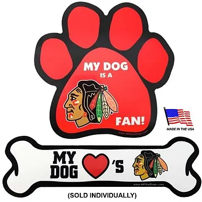 All Star Dogs Chicago Blackhawks Car Magnets - Paw