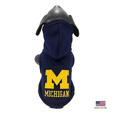 All Star Dogs Michigan Wolverines Polar Fleece Pet Hoodie - Small