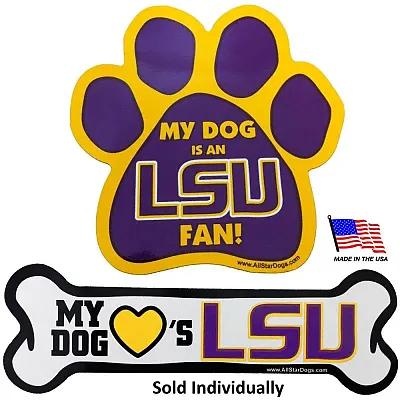 All Star Dogs LSU Tigers Car Magnets - Paw