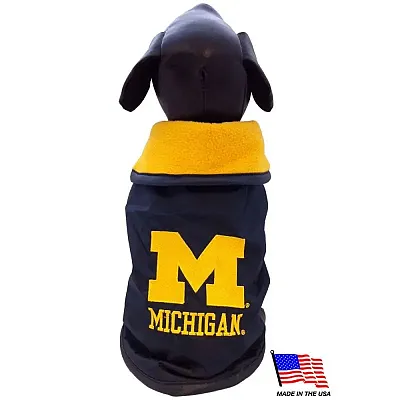 All Star Dogs Michigan Wolverines Weather-Resistant Blanket Coat - Med