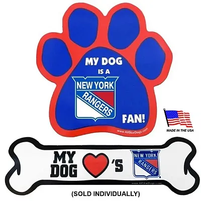 All Star Dogs New York Rangers Car Magnets - Bone