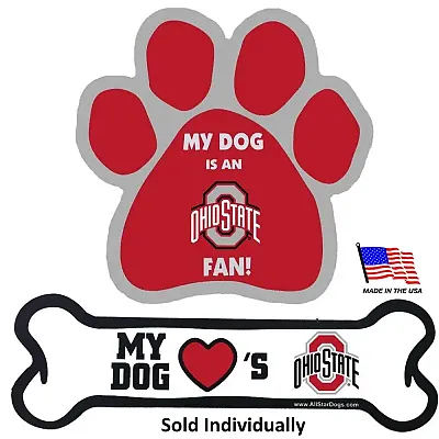 All Star Dogs Ohio State Buckeyes Car Magnets - Bone