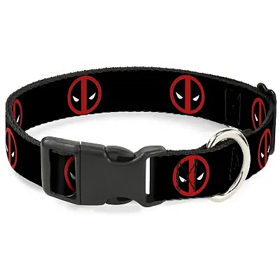 Buckle-Down Buckle-Down Deadpool Logo Pet Collar - Medium