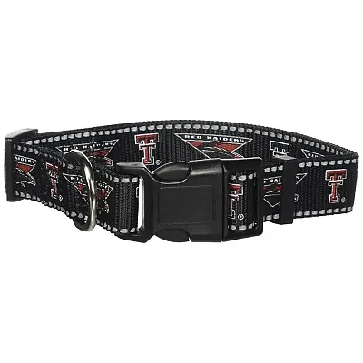 Pet Goods Manufacturing Texas Tech Red Raiders Pet Reflective Nylon Collar - Me