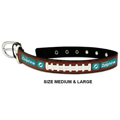 GameWear Miami Dolphins Leather Football Collar - Toy