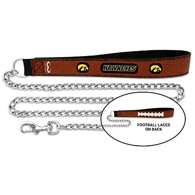 GameWear Iowa Hawkeyes Leather and Chain Leash - Medium
