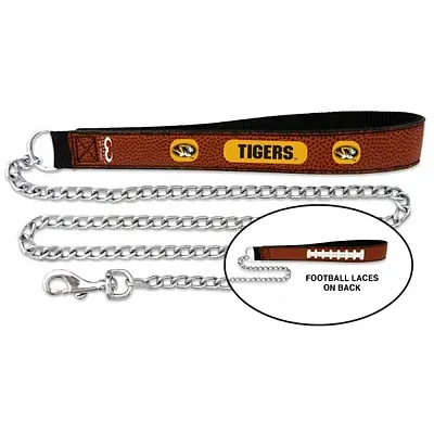 GameWear Missouri Tigers Leather and Chain Leash - Medium