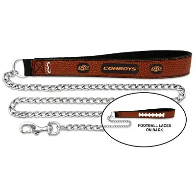 GameWear Oklahoma State Cowboys Leather and Chain Leash - Large
