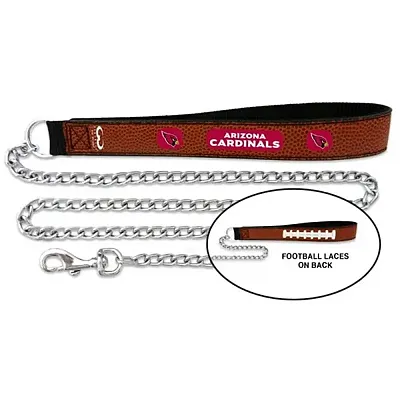 GameWear Arizona Cardinals Football Leather and Chain Leash - Med