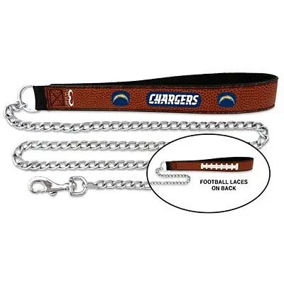 GameWear LA Chargers Football Leather and Chain Leash - Large