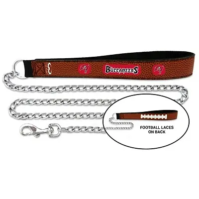 GameWear Tampa Bay Bucs Football Leather and Chain Leash - Large