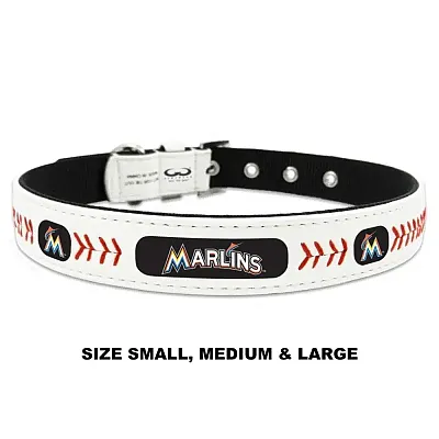 GameWear Miami Marlins Classic Leather Baseball Collar - Small