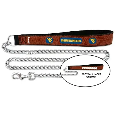 GameWear WV Mountaineers Football Leather & Chain Leash - Med