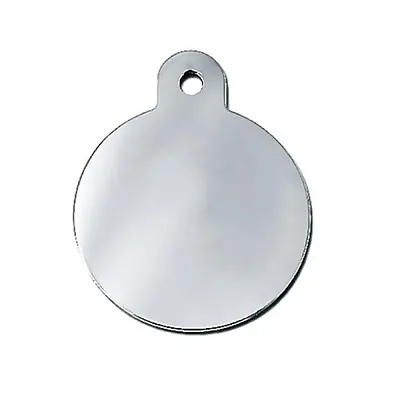 Hillman Group Large Polished Circle ID Tag - Chrome