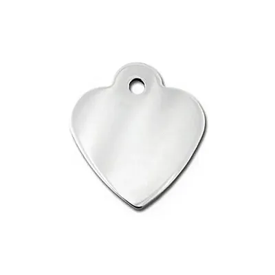 Hillman Group Small Polished Heart ID Tag - Chrome