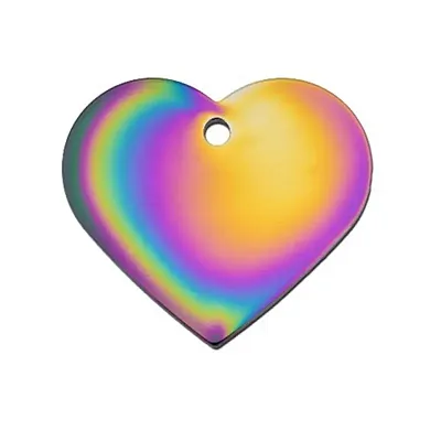 Hillman Group Polished Rainbow Heart ID Tag