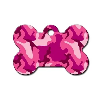 Hillman Group Large Camouflage Bone ID Tag - Pink