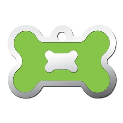 Hillman Group Large Epoxy Filled Bone ID Tag - Neon Green