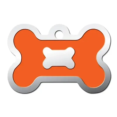 Hillman Group Large Epoxy Filled Bone ID Tag - Neon Orange