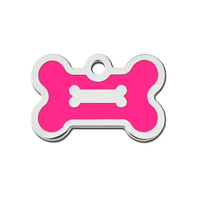 Hillman Group Small Epoxy Filled Bone ID Tag - Neon Pink