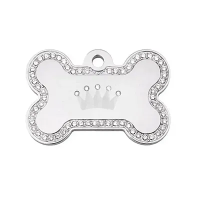 Hillman Group Swarovski Crystal Crown Bone ID Tag - Clear