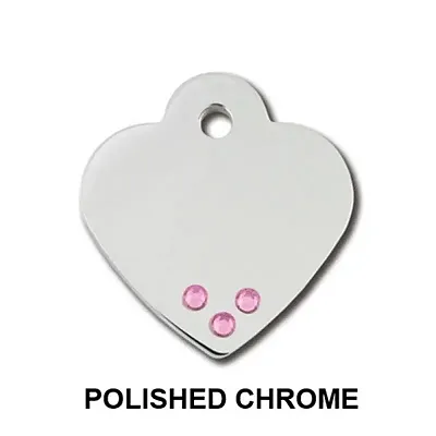 Hillman Group Small Studded Swarovski Crystal Heart ID Tag
