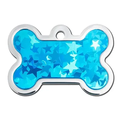 Hillman Group Large Blue Hologram Bone ID Tag