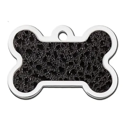Hillman Group Large Leather Look Inset Bone ID Tag
