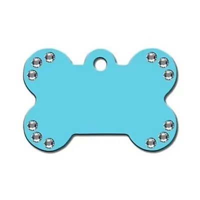 Hillman Group Diva Turquoise Large Bone ID Tag w/ Clear Stones