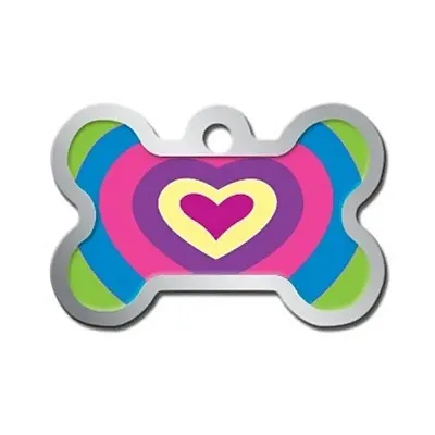 Hillman Group Polished Lenticular Heart Large Bone Shape ID Tag