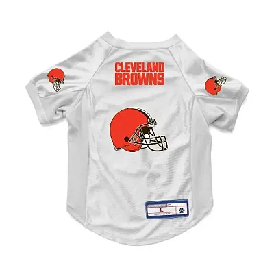 Little Earth Productions Cleveland Browns White Pet Stretch Jersey - Medium