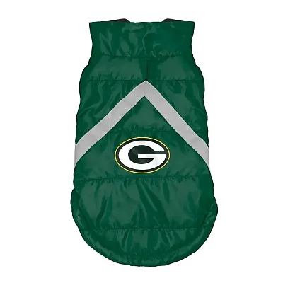 Little Earth Productions Green Bay Packers Pet Puffer Vest - Teacup