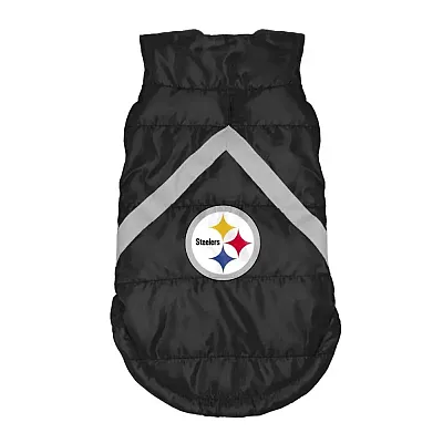 Little Earth Productions Pittsburgh Steelers Pet Puffer Vest - Large