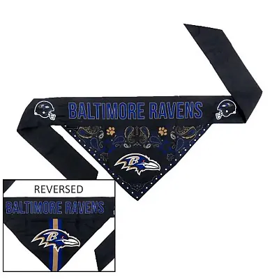 Little Earth Productions Baltimore Ravens Pet Reversible Paisley Bandana - XL