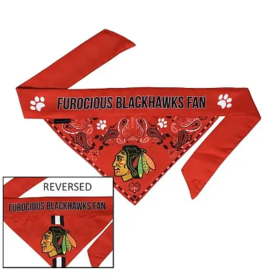 Little Earth Productions Chicago Blackhawks Pet Reversible Paisley Bandana - Sm