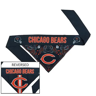Little Earth Productions Chicago Bears Pet Reversible Paisley Bandana - Large
