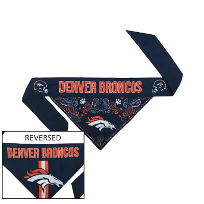 Little Earth Productions Denver Broncos Pet Reversible Paisley Bandana - XS