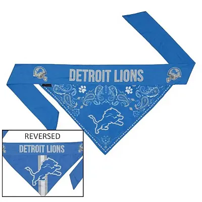 Little Earth Productions Detroit Lions Pet Reversible Paisley Bandana - Large