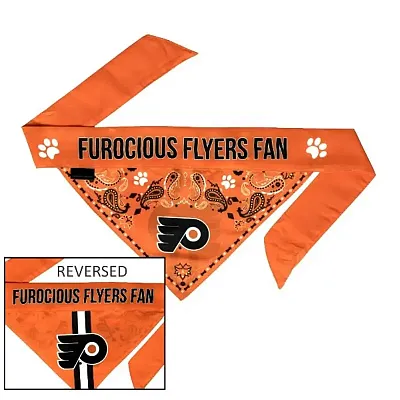 Little Earth Productions Philadelphia Flyers Pet Reversible Paisley Bandana - M